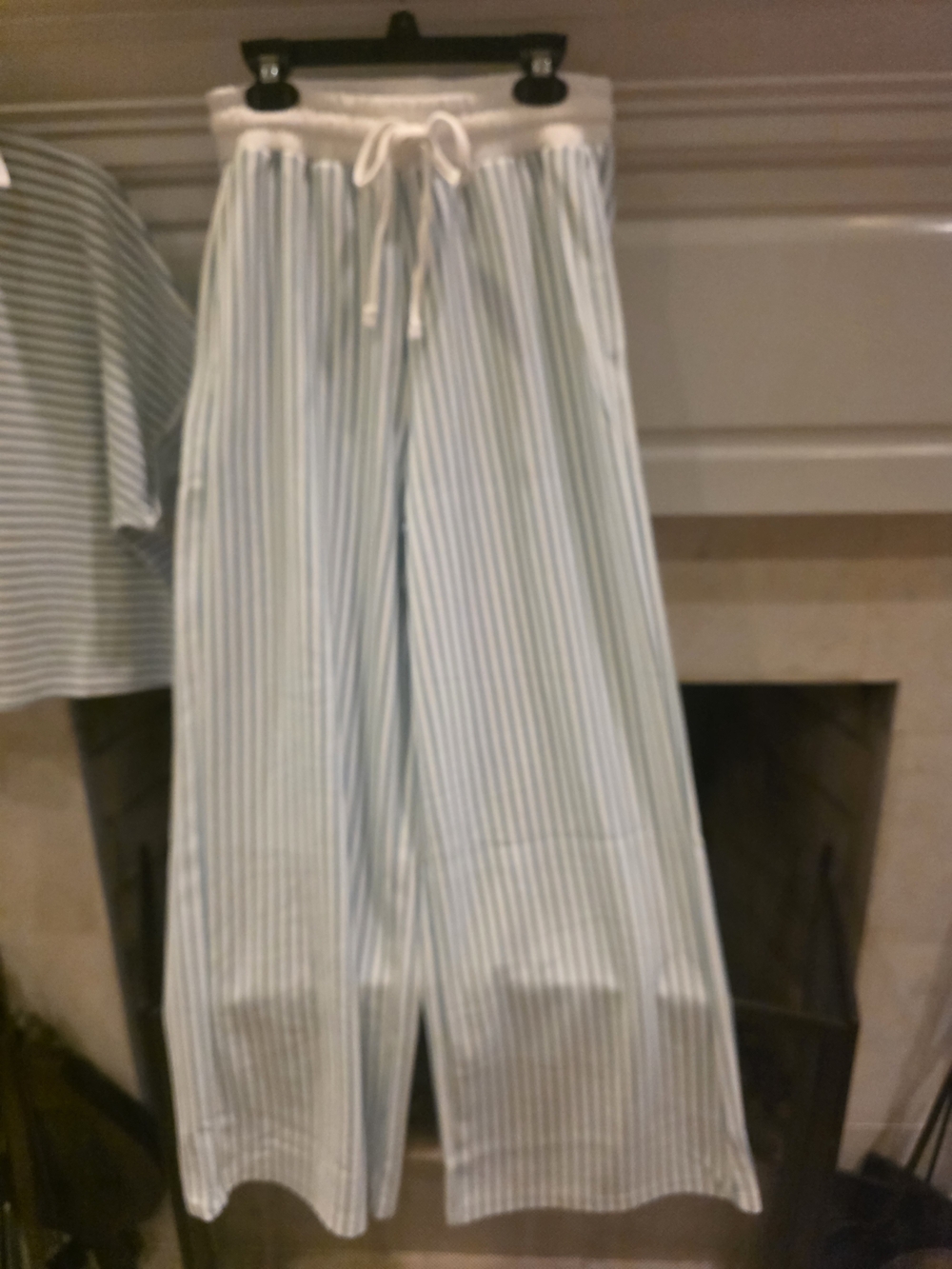 Zenana Outfitters Ash Blue & White Striped Wide-Leg Pant Set - Picture 3 of 6